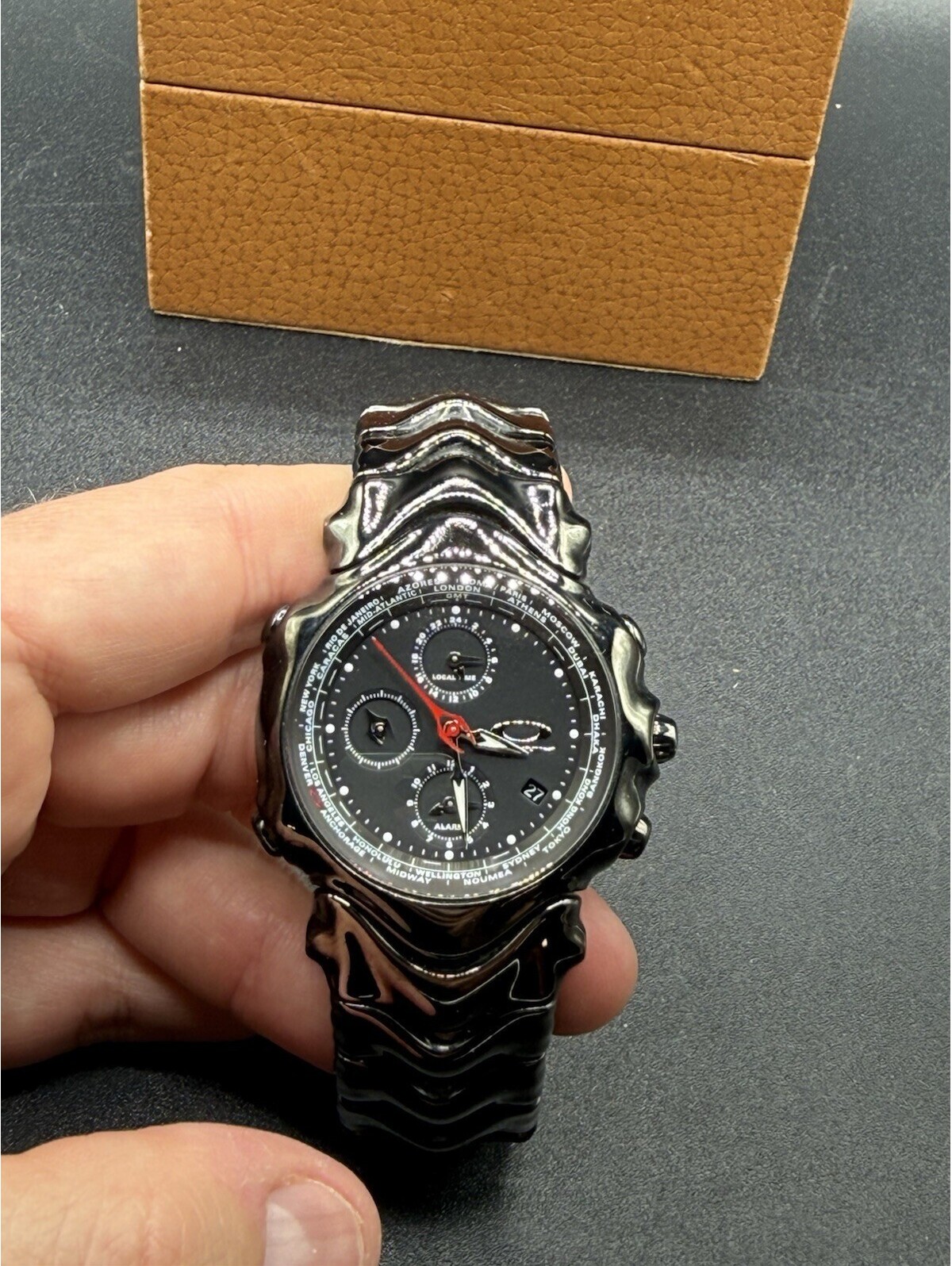 Oakley Gmt Stealth Black StainlessStealth Black Dial Watch Oakley Gmt Stealth Black StainlessStealth Black Dial Watch